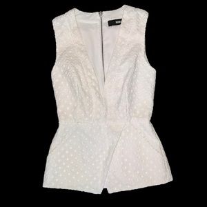 NICHOLAS White Deep V Peplum Top